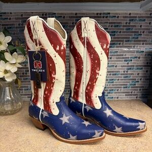 NWT Twisted X American Flag patriotic boots size 5.5 B